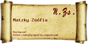 Matzky Zsófia névjegykártya